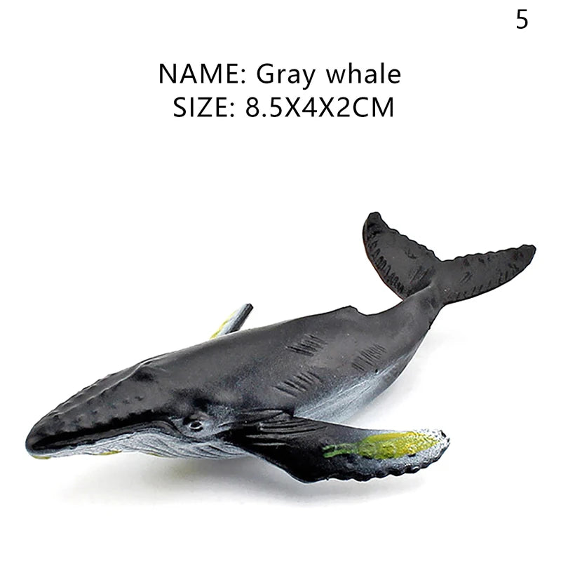 Simulation Marine Life Action Figures Ocean Animal Model Educational Toys Cake Topper,Collection Gift Shark Dolphin Hammerhead