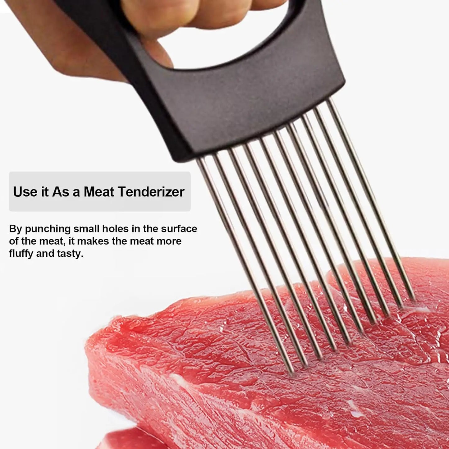 Onion Holder for Slicing Vegetable Cutter for Potato and Tomato Eggs Food Slicer Assistant Tool for Slicing Fruit Lemon and Meat