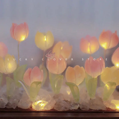 Tulip Nightlight Photo Frame Eternal Flower Home Decor DIY Cute Ornaments Birthday Gift Valentine's Day Surprise Christmas