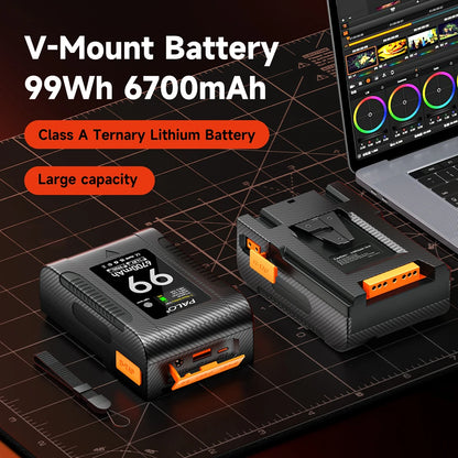 PALO BP-99 BP-199 V Mount Battery Power Bank 14.8V V Lock V Shape Li-ion Battery PD Fast Charging for cameras smartphones laptop