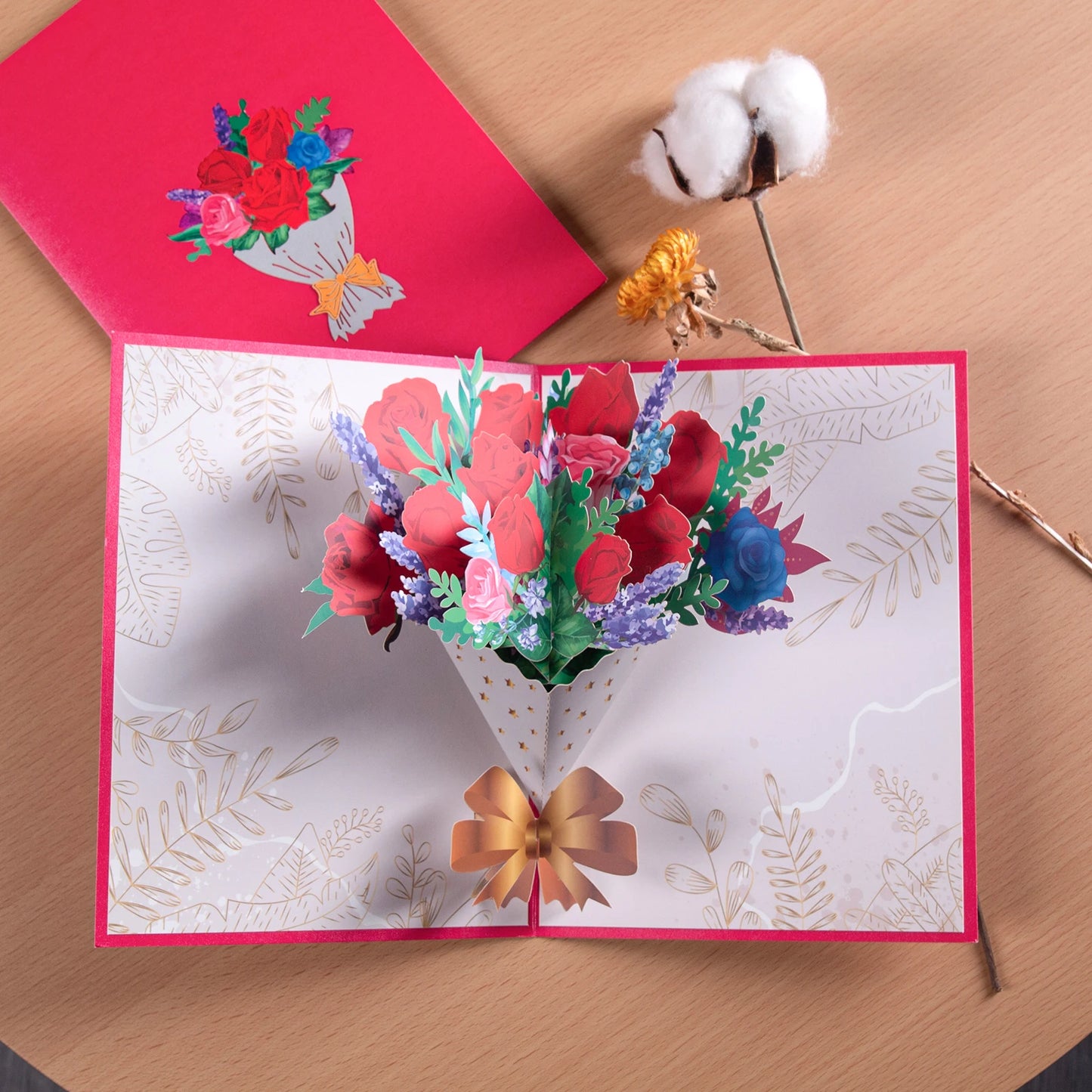 3D Pop-Up Cards Flowers Birthday Card Anniversary Gifts Postcard Maple Cherry Tree Wedding Invitations Greeting Cards