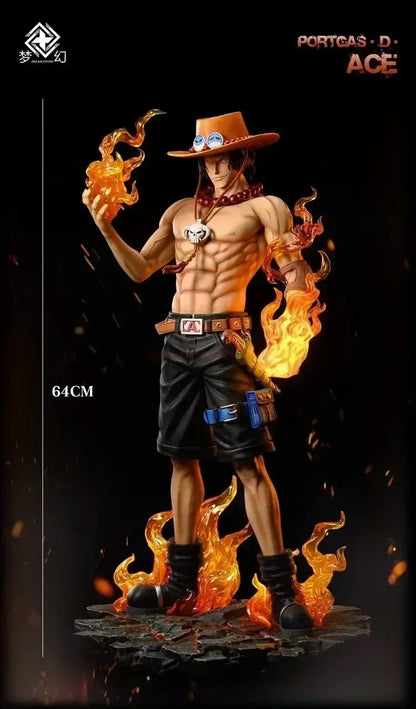 70cm New One Piece Gk Fantasy Third Anniversary 1/3 Ace Super Hugetrendy Statue Anime Decoration Christmas Collect Figures Gift