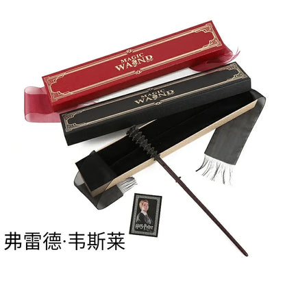 21styles Harry Magic Wand with Hot Stamping Ribbon Box Character Cards Resin Material Cosplay Hermione Prop Voldemort Potter Toy