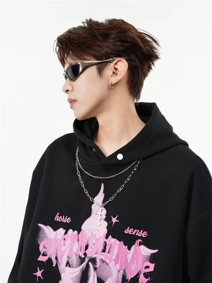 Vintage American Style Streetwear Hooded Loose-Fit Sweatshirt Jacket For Men And Women Versatile Casual Hoodies