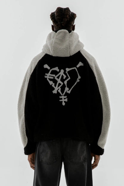 Sudadera con capucha Y2K con cremallera para hombre, ropa de nueva moda, sudadera con capucha de gran tamaño con empalme de color sólido, camisetas estilo punk hip hop, ropa de calle