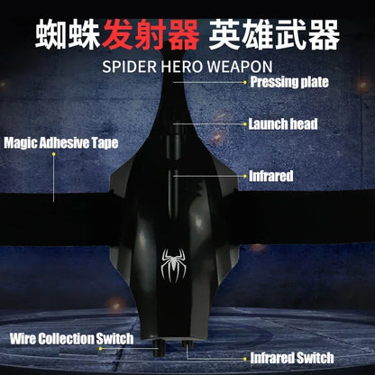 Spiderman Launcher Web Shooters Wrist Launcher With Infrared Aiming Soft Bullet Gun Suction Cup Ejection Toy Children's Gift