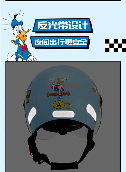 Summer Disney Donald Duck Motorcycle Super Light Open Face Helmet For Children Adult Helmet Safety Protective Helmet Gift Toy