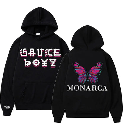 USA Rapper Eladio Carrion Print Hoodie Monarca Music Clothes Men Women Hip Hop Oversized Casual Sweatshirt Man Quality Clothing