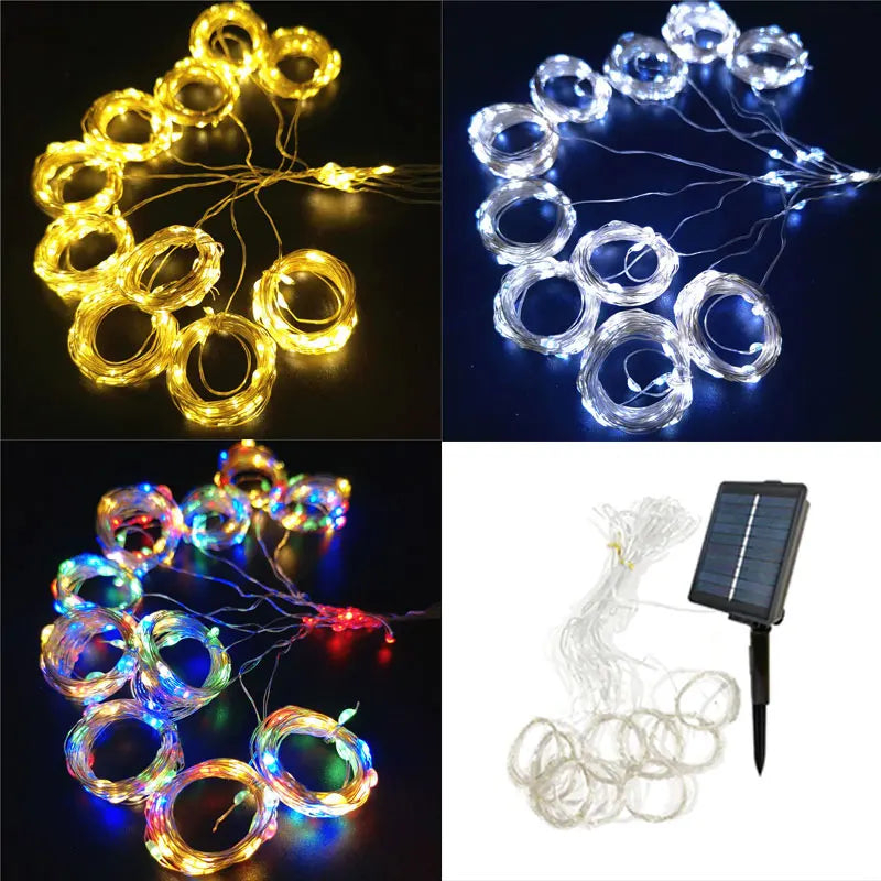 6X3M 3X3M Solar Curtain Light Outdoor Led Icicle Light 8 Modes Waterfall Christmas Fairy String Light for Garden Patio Decor