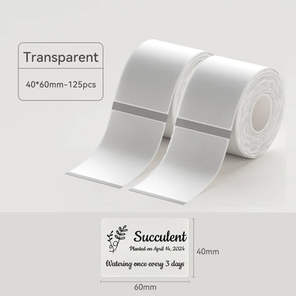 Thermal Transparent Label Sticker for NiiMbot B1/B21/B3S/B31 Printer Anti-Oil Waterproof Tear-Resistant Label Paper