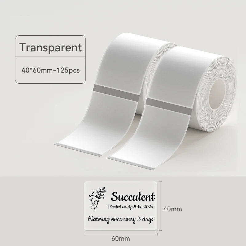 Thermal Transparent Label Sticker for NiiMbot B1/B21/B3S/B31 Printer Anti-Oil Waterproof Tear-Resistant Label Paper