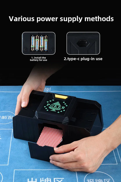 Mélangeur de cartes automatique Mélangeur de cartes de poker électrique à 2 jeux Mélangeur automatique de cartes à capteur / chronométré Machine de mélange de poker