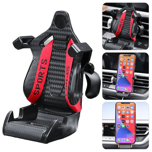 Racing Seat Design Mobile Cell Phone Support Car Phone Holder Mount Stand Anti Shaking Smartphones Clamp Stand for iPhone Xiaomi