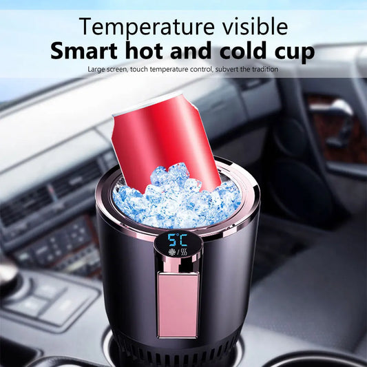 Portavasos para coche con pantalla táctil de 12 V, para bebidas frías y calientes, con pantalla digital inteligente, para el hogar, para acampar y viajar