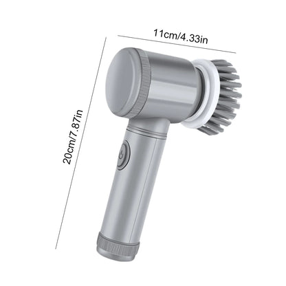 5 In 1 Electric Spin Scrubber with 5 Replaceable Brush Heads Electric Washing Up Brush 360 Degree Rotating for Tiles Glass Grill