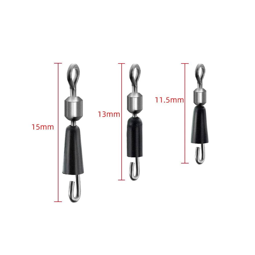 20pcs Fishing Swivels Snap Quick Change Swivel for Feeder Fishing Sea Fishing Accessories