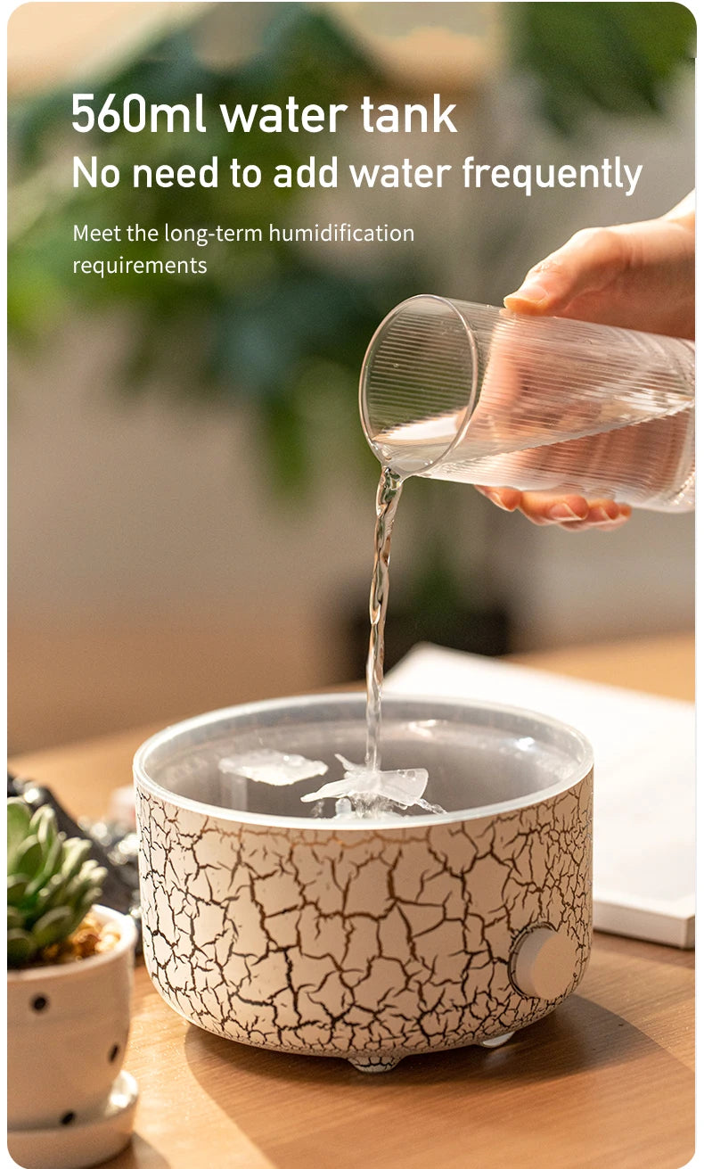560ml Volcanic Flame Humidifiers Air Aroma Diffuser Essential Oils Humidifier Diffuser For Bedroom Home Purifier Humificador