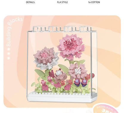 Bouquet Flowers Bricks Constructor Set for Adults Children Toys Flower Mini Particles Building Blocks Assembled Bricks Girl Gift