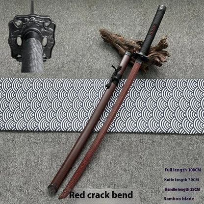 Tai Sword Katana Oriental Draw Sword with Sheath Tang Hengdao Wooden Sword Ancient Style Children's Toy Bamboo Wooden