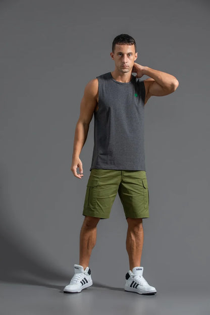 Plus Size Men's Sport Fitness Vest Cotton Trendy Sleeveless T-Shirt Shoulder Vest Casual Top Clearance Special Price