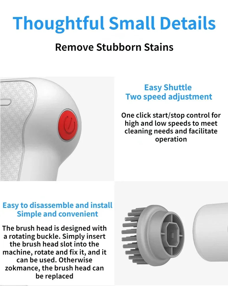 9-in-1 Electric Cleaning Brush Wireles Electric Spin Cleaning Scrubber Electric Cleaning Tool Kitchen Bathroom Cleaning Machine