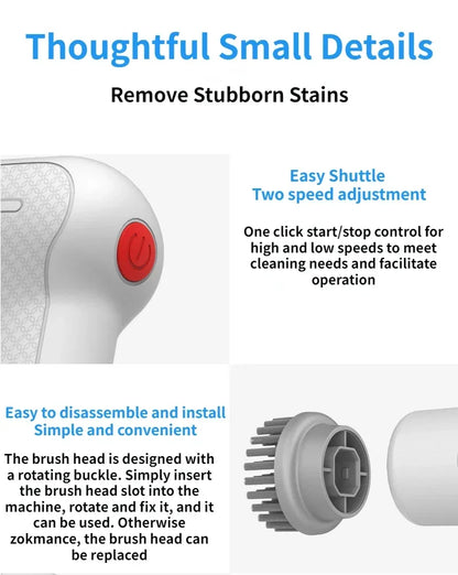 9-in-1 Electric Cleaning Brush Wireles Electric Spin Cleaning Scrubber Electric Cleaning Tool Kitchen Bathroom Cleaning Machine