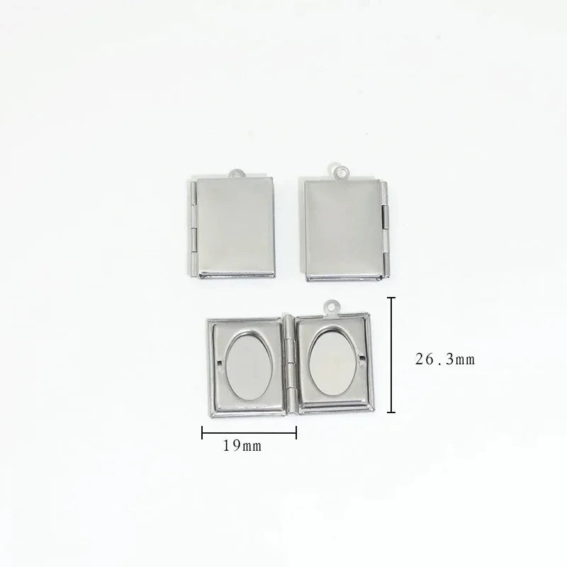 BoYuTe (20 Pieces/Lot) 316 Stainless Steel Oval Shaped Locket Pendant Can Open Photo Locket Diy Jewelry Materials