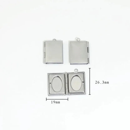 BoYuTe (20 Pieces/Lot) 316 Stainless Steel Oval Shaped Locket Pendant Can Open Photo Locket Diy Jewelry Materials