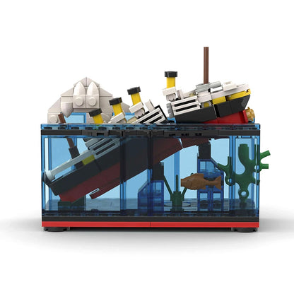 Titanic Break In Half RMS Cruise Sank Building Blocks Moc Ship Boat 3D Plastic Model DIY Steamboat Gifts Kids Toys City Movie