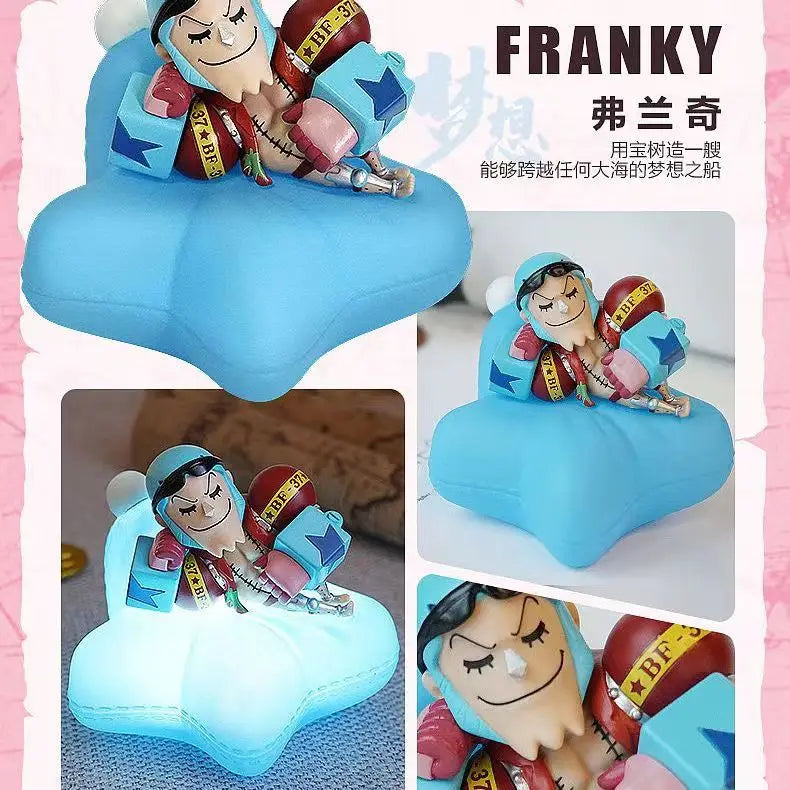 One Piece Cursed Devil Fruit Night Light 10CM Anime Action Figure Model Luffy Rubber Ace Burning Surgery Darkness LED Lamp Toys