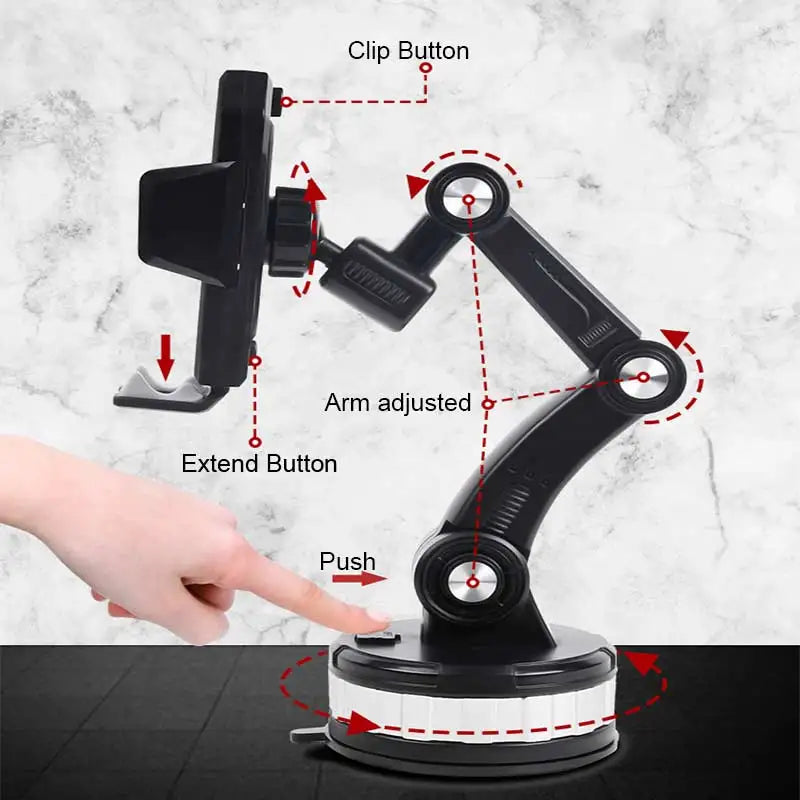 360°Rotating Car Sucker Phone Holder Driving Car Phone Stand Bracket Universal GPS Navigation Mount For iPhone Xiaomi Samsung