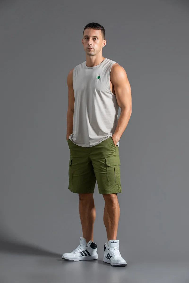Plus Size Men's Sport Fitness Vest Cotton Trendy Sleeveless T-Shirt Shoulder Vest Casual Top Clearance Special Price