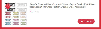1 par de cordones con letras AF1, adornos con hebillas, kits para zapatillas, hebillas de metal para cordones, elegantes kits deportivos de metal, accesorios para cordones