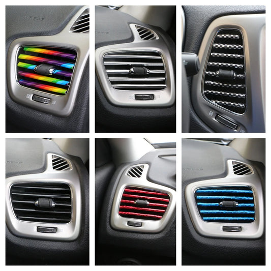 1m DIY Air Conditioner Outlet Decorative Strip AC Vent U Shape Moulding Trim Decor Protector Strips Car Accessories