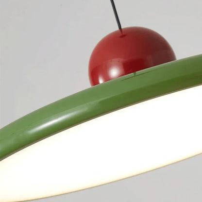 Nordic Medieval Red Flying Disk Pendant Light French Restaurant Denmark Retro Chandeliers LED Vintage Long Line Kitchen Lamp