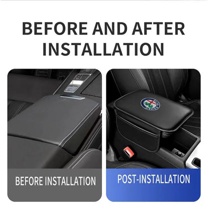 Car Armrest Box Pad Center Console Arm Rest Storage Pocket For Alfa Romeo Giulia Stelvio Giulietta 156 159 147 Mito Tonale Brera