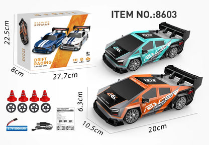 1:24 Coche de derrape RC de alta velocidad Mustang 4WD Coche de carreras de control remoto Regalo Coche de carreras de competición Juguete para niños Neumático reemplazable