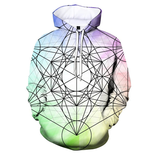 Three-dimensional Geometric 3D Print Hoodies Men Women Oversized Hoodie Pullovers Hooded Sweatshirt Tracksuits Coat Kid Clothing