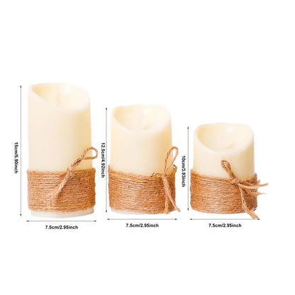 3Pcs Flameless Led Candle with Remote and Timer Candles Flickering Realistic For Home Christmas Party Wedding(without battery)