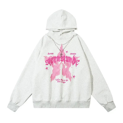Vintage American Style Streetwear Hooded Loose-Fit Sweatshirt Jacket For Men And Women Versatile Casual Hoodies