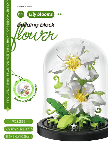 Building block bouquet assembly toy children's puzzle building block toy parent-child interactive desktop decoration