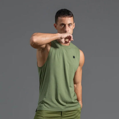 Plus Size Men's Sport Fitness Vest Cotton Trendy Sleeveless T-Shirt Shoulder Vest Casual Top Clearance Special Price
