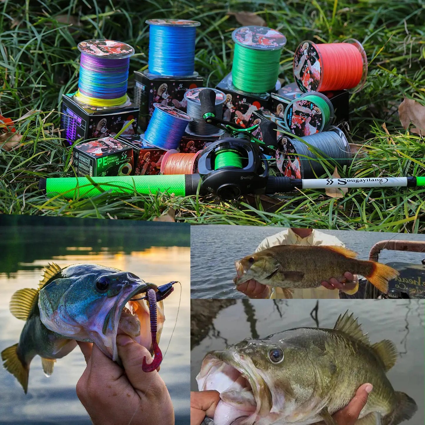 Sougayilang Braided Fishing Line X8 100/300 Drag 22~88LB Multifilament Japanese PE Line for Bass Pike Carp Fishing Accessories