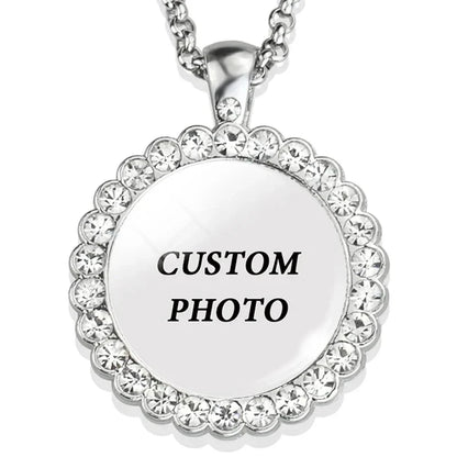 Collar con foto personalizado, cruz circular en forma de media luna, búho esférico, con una variedad de opciones de regalos para amigos