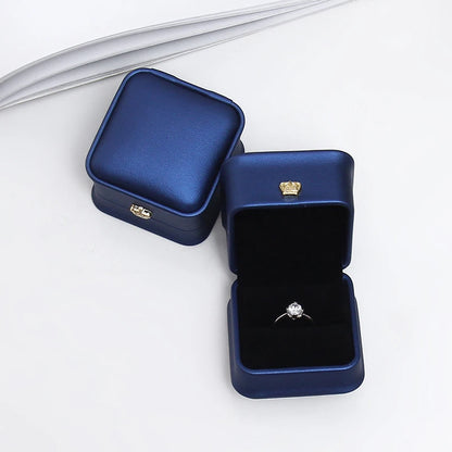 Organizador de regalo con hebilla en forma de corona, 10 unidades, pequeño, portátil, cuadrado, caja de almacenamiento, tela de PU, para joyas, pulseras y collares, venta al por mayor
