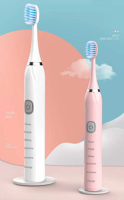 Sonic Electric Toothbrush 5 Mode USB Charger Timer Brush Rechargeable Deep Clean Tooth Brushes Replacement Heads Set For Adults