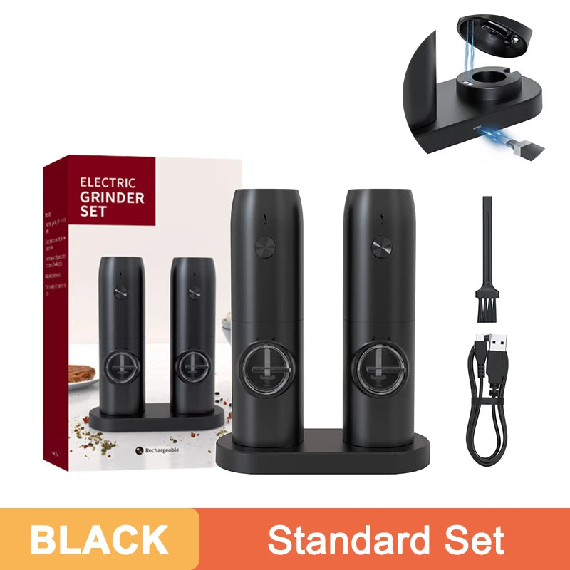 Usb Rechargeable Electric Salt And Pepper Grinder With Adjustable Coarseness Refillable Mill Battery Powered Kitchen Gadget