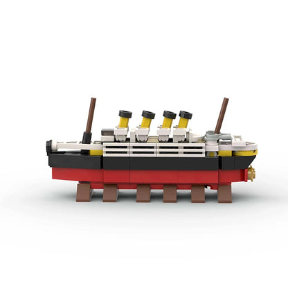 RMS Cruise Sank Titanic Break In Half With Case Model Sets Ship Building Blocks MOC Shipwreck Boat Construction Kid Toys Gifts