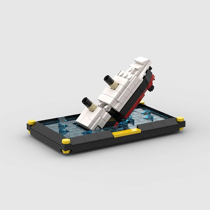RMS Cruise Sank Titanic Break In Half With Case Model Sets Ship Building Blocks MOC Shipwreck Boat Construction Kid Toys Gifts