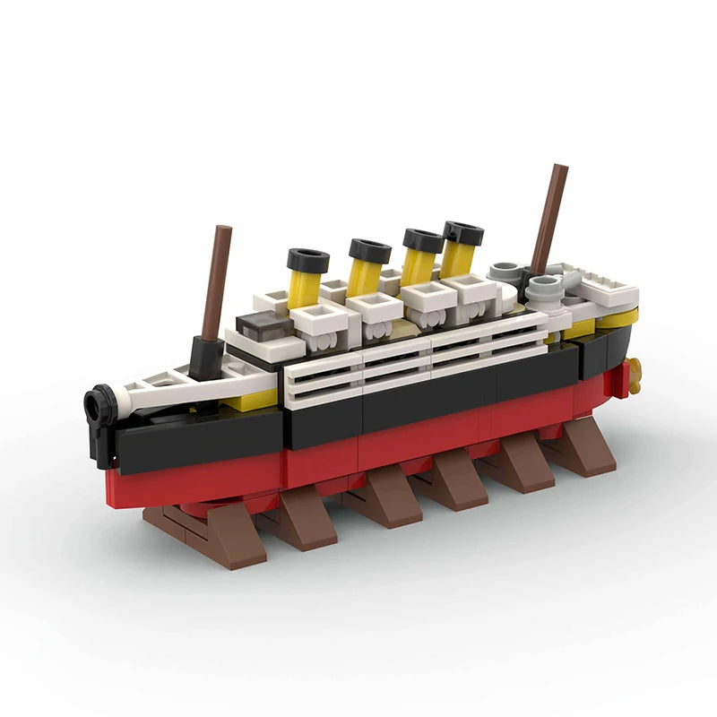 RMS Cruise Sank Titanic Break In Half With Case Model Sets Ship Building Blocks MOC Shipwreck Boat Construction Kid Toys Gifts